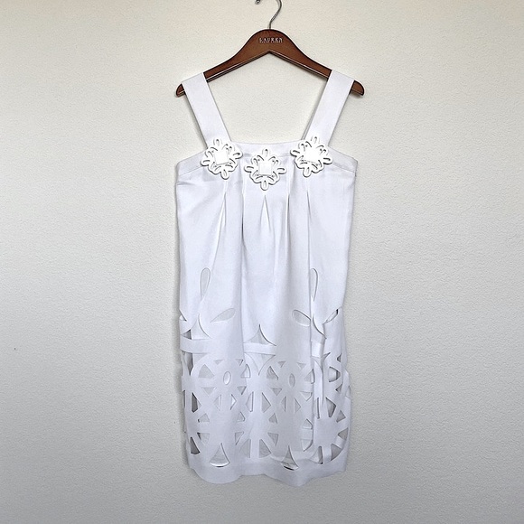 KARMA dress cutout mini summer white embellished vintage - Picture 1 of 8